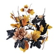 thumbnail image 1 of 万圣节丰收节黑色烛台花环装饰仿真花桌台花圈摆件 香槟花款(不含蜡烛 仅花环), 1 of 7