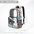 thumbnail image 6 of SEANATIVE Kids Clear Backpack with Front Pocket Adjustable Straps Transparent Clear Bag Girls See Through Travel Stadium School Bags PVC Bookbag, Cute Cat Tropical Leaf Flower Lemon Pink Teal, 6 of 7