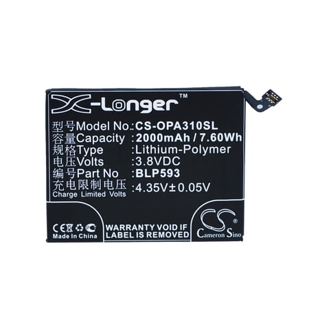 2000mAh BLP593 Battery for OPPO A31T/U A31U A31 A31T A31C