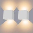 thumbnail image 1 of 2 luces de pared LED de 12 W para interior/exterior IP65, impermeable, luz de pared LED ajustable, lámpara de pared blanca cálida de 3000 K para sala de estar y dormitorio (blanco), 1 of 5