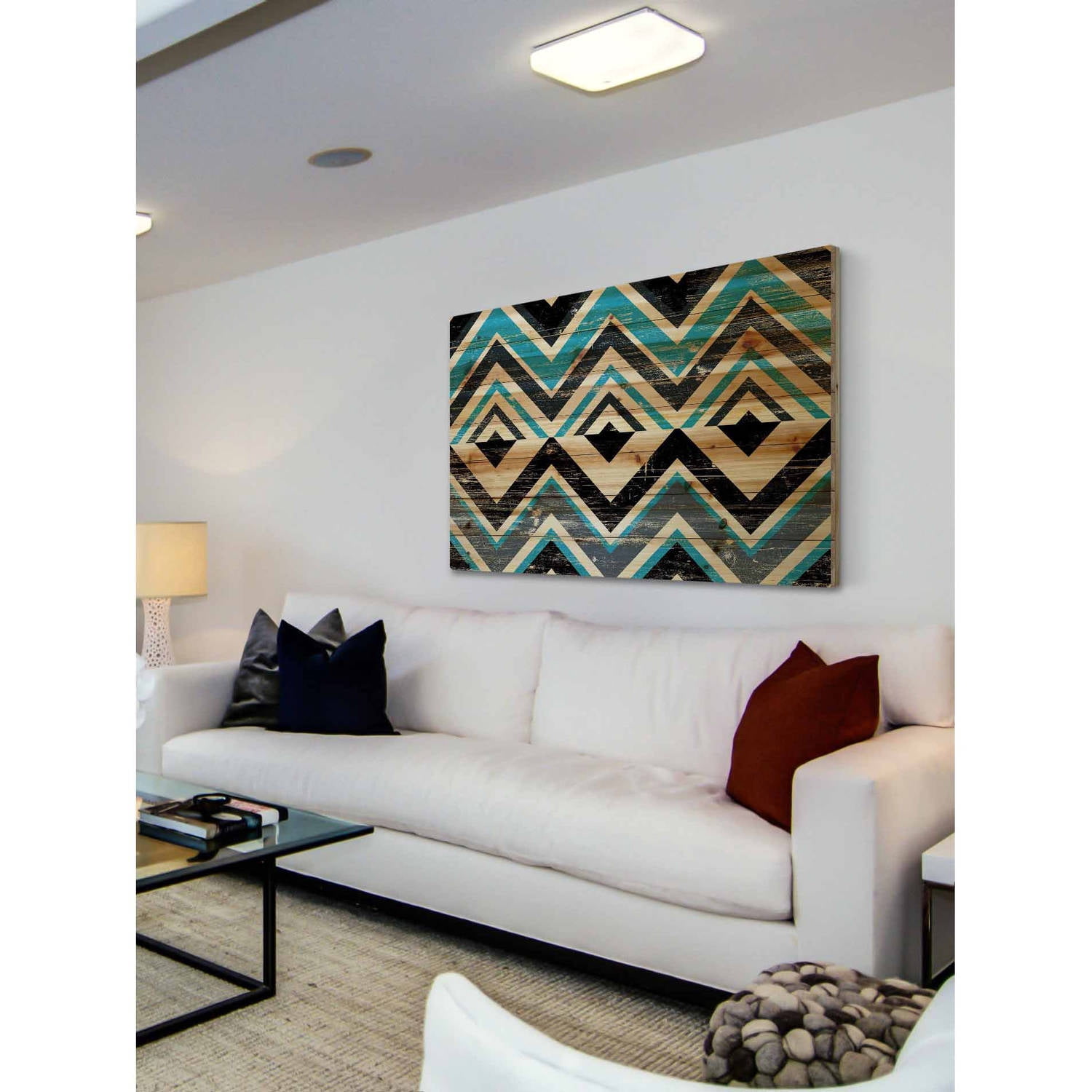 Marmont Hill - "Square Dimensions" Painting Print on Natural Pine Wood