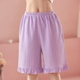 thumbnail image 2 of Bxsruta Toddler Girl Shorts, Children's Summer Solid Elastic Casual Sports Five Quarter Pants for Kids, Purple 5-6Years, 2 of 6