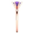 thumbnail image 3 of 1 ct Round Cut Natural Amethyst Solitaire 14K Rose Gold Womens Engagement Ring, 3 of 5