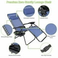 thumbnail image 3 of Set of 2 Zero Gravity Lounge Chair Recliners Steel Mesh Fabric Outdoor Folding Chair w/Footrest, Adjustable, Pillow and Tray, Black, 3 of 7