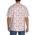 thumbnail image 5 of Vsdgher Cute Rabbit Print Men's Wrinkle Free Untucked Cuban Shirt Business Casual Button Down Shirts Short Sleeve Shirt, 5 of 7