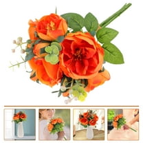 WASHWEPE Artificial Flower Bouquet Orange 1Set 11.8x7.1in