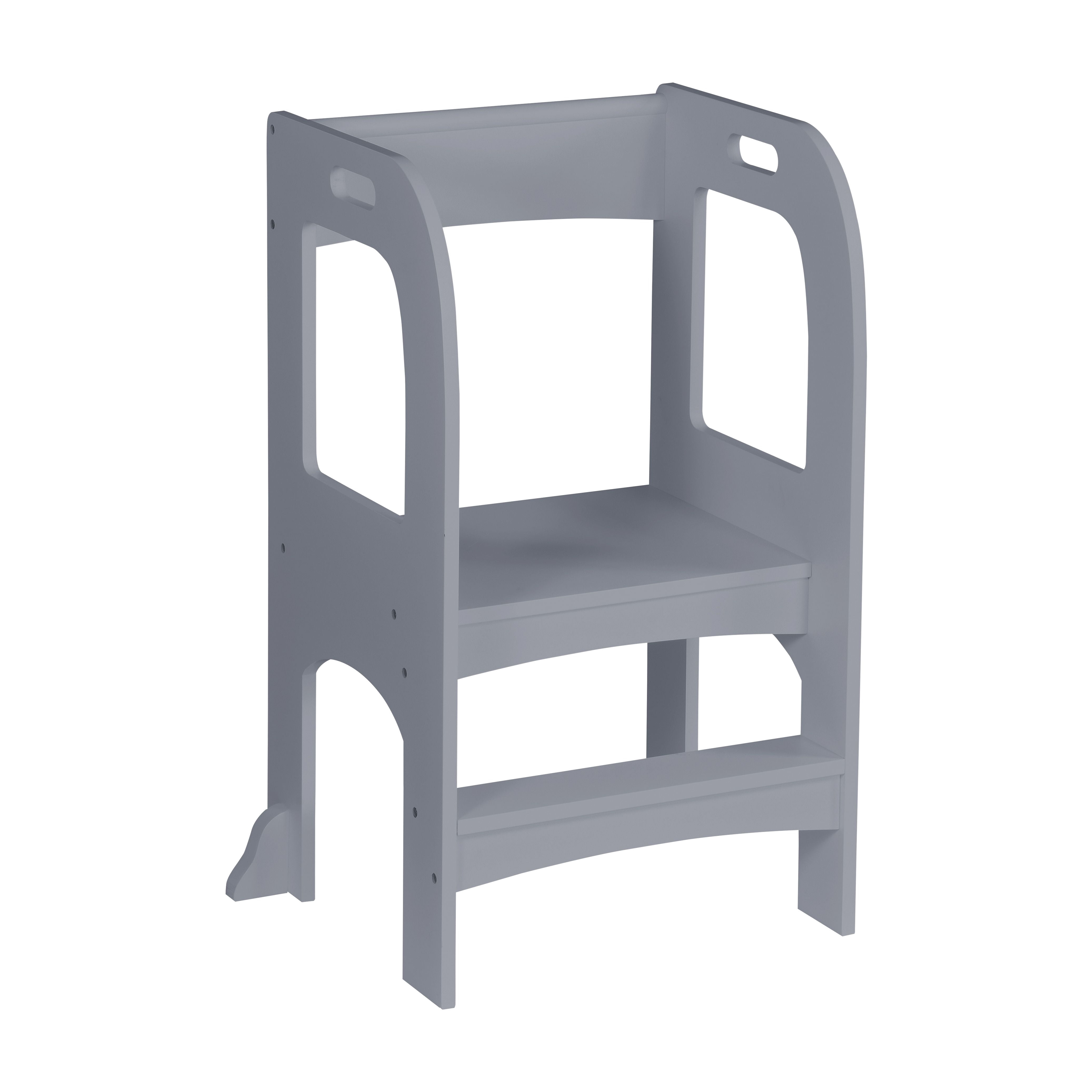 Child Standing Tower, Step Stools for Kids, Toddler Step Stool for Kitchen Counter, Gray