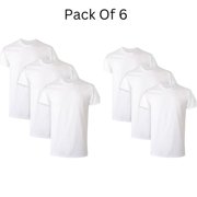 Hanes Men's Cotton, Moisture-Wicking Crew Tee Undershirts - 6 Pack (Size: S)