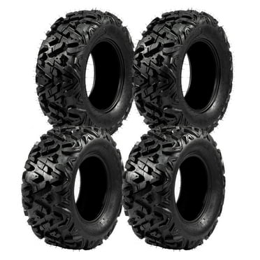 Ktaxon Set of 4 6PR All Terrain ATV UTV Tires, 25x8-12 Front & 25x10-12 Rear, Tubeless