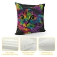 thumbnail image 4 of HENGT  Throw Pillow Cover with Cute Cat Printed, Colorful Art Cat Pattern Throw Pillow Case, Square Decorative Cushion Covers Pillowcase Home Sofa Bedroom Car, 4 of 5