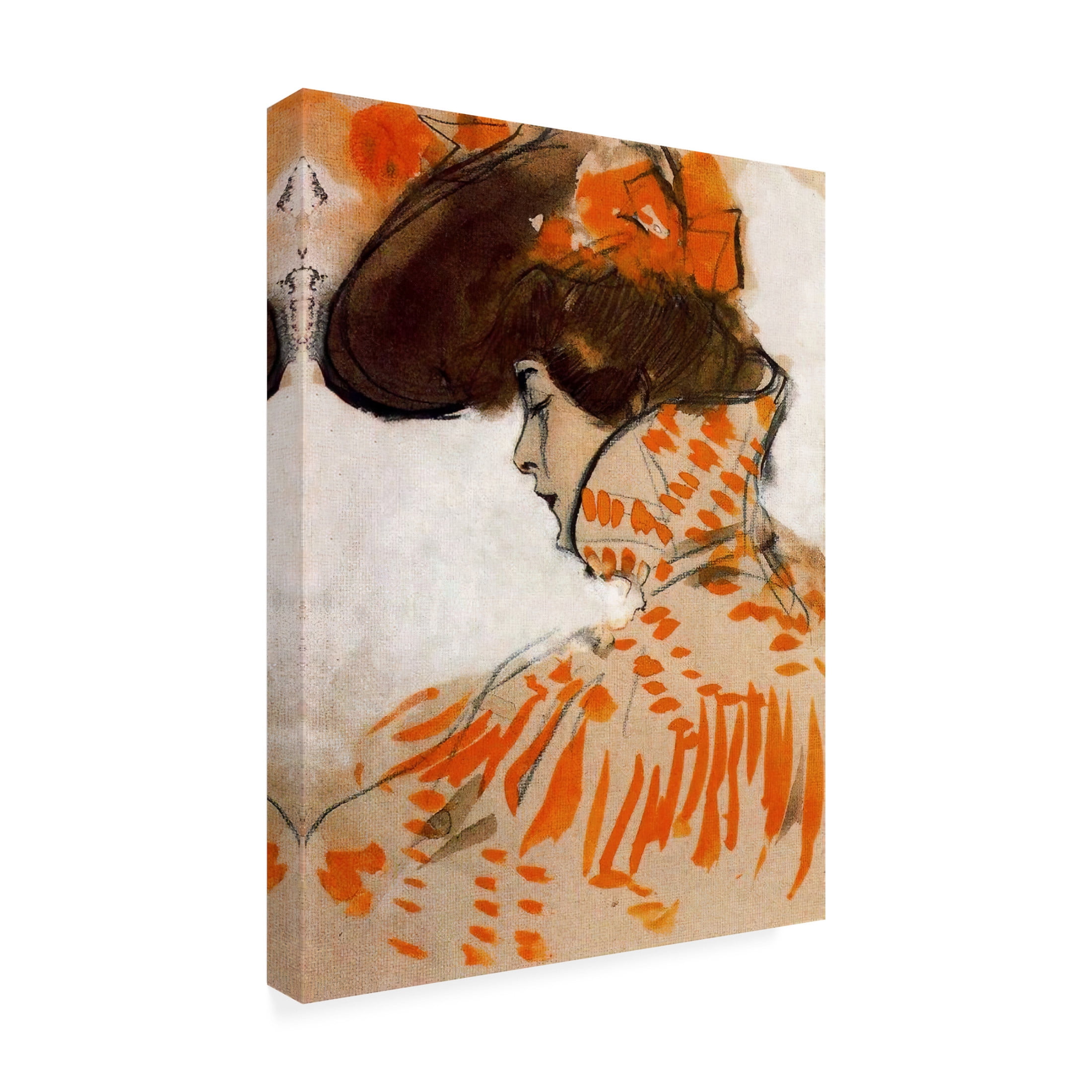 Canvas Wall Art - Vintage Lavoie 'Busto e Dama Ramon Casas 1900' Wall Art for Living Room, Bedroom, or Office Décor by Trademark Fine Art - 24 x 32 Inches