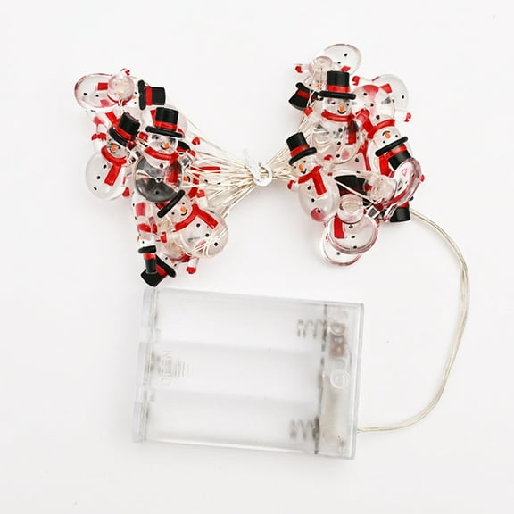 20 LED Snowman String Lights, 1.14x0.9 Inch Battery Powered Christmas Lights with Warm White Lights for Indoor Outdoor Decor, Holiday Party Home Decoration, Lamps for Tree Wreath