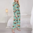 thumbnail image 3 of Pofeuu Fox Print Womens Pajamas Set Long Sleeve Sleepwear Button Down Nightwear Soft Pj Lounge Sets Button Down Pajamas Women-XX-Large, 3 of 7