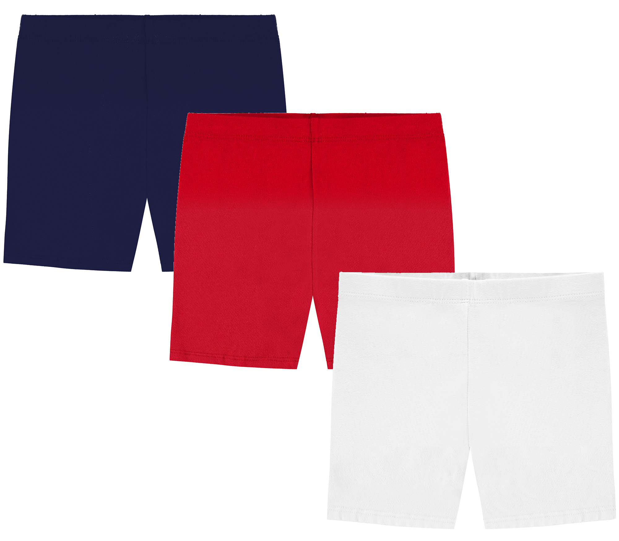 Girls' Value Pack Solid Cotton Bike Shorts (Pack of 3) Sizes 216