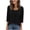 Black, variant on Staron Spring Summer Women's Casual T-Shirt V Neck 3/4 Sleeve Loose Comfy Basic Top, White S