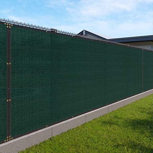 Windscreen4less Heavy Duty Privacy Screen Fence in Color Solid Green 5' x 38' Brass Grommets 150 GSM - Customized Size