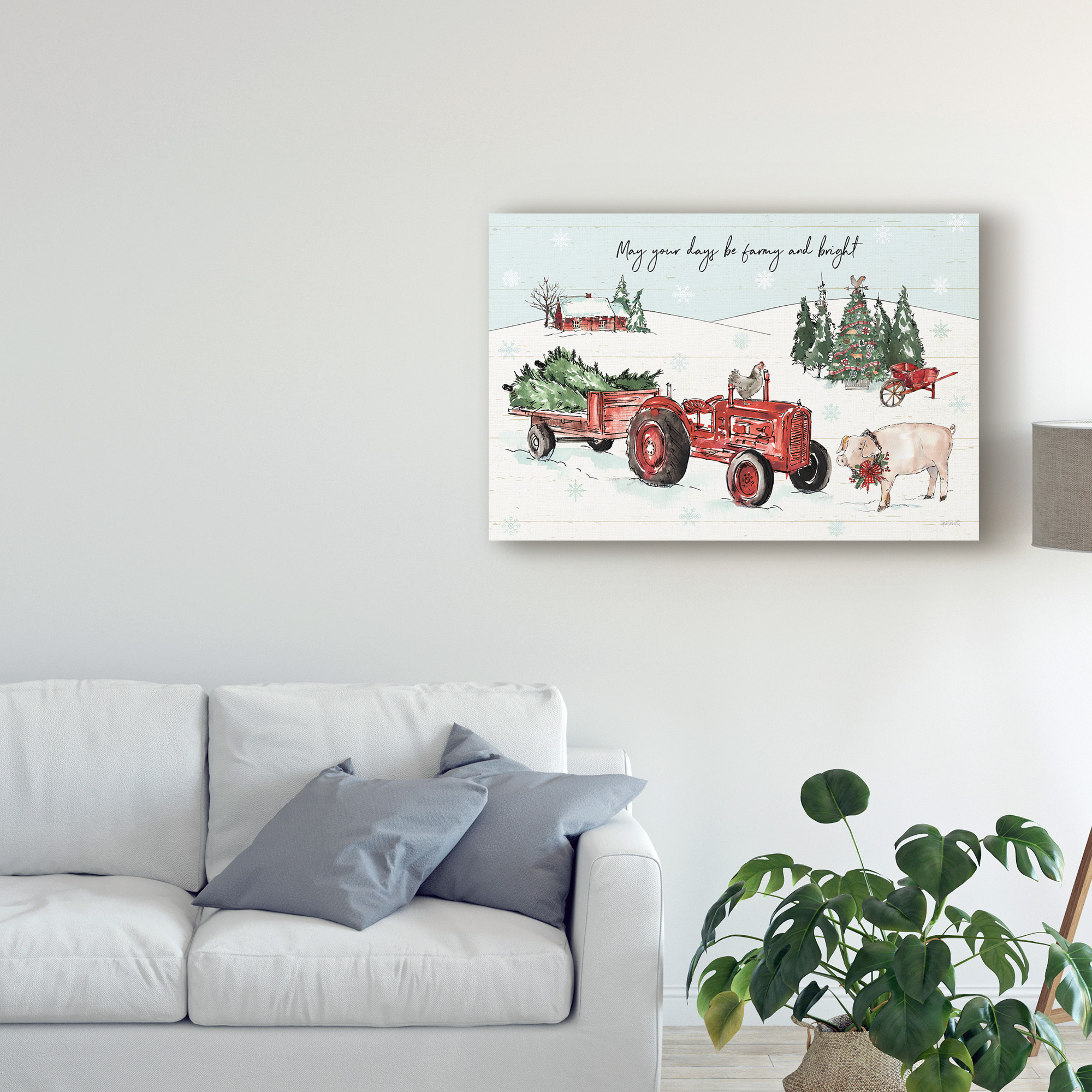 Trademark Fine Art 'Holiday on the Farm I Farmy and Bright' Canvas Art by Anne Tavoletti