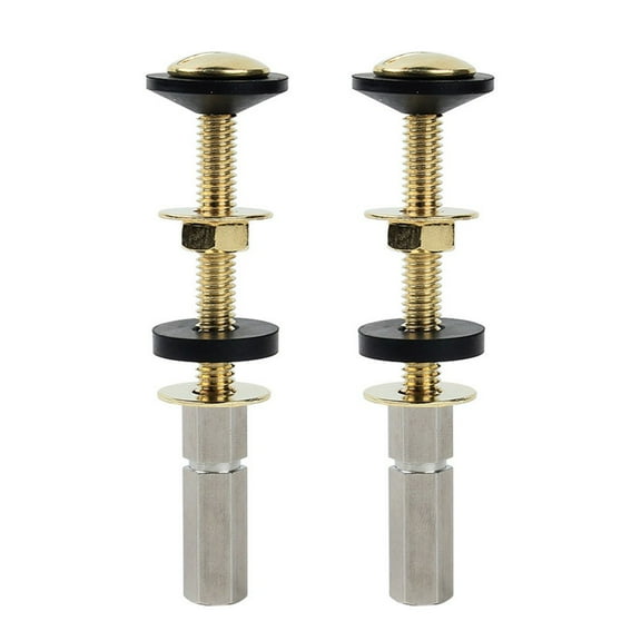 2PCS Toilet Tank Bolts Kit Heavy Duty Carbon Steel Toilet Screws with Rubber Washers for Secure Installation Toilet Tank to Bowl Connection