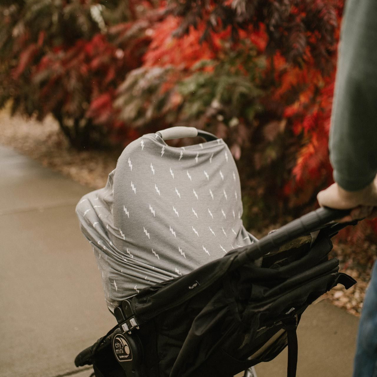 Parker Baby 4-in-1 Unisex Car Seat Cover - Nursing, Car Seat, Grocery Cart, & High Chair Cover - Storm
