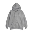 thumbnail image 7 of Plus Size Full Zip Hoodie for Women Ghalytn Oversized Long Sleeve Jacket - Casual Sweatshirt with Kangaroo Pocket, 7 of 7
