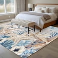 thumbnail image 4 of Blue Beige Coastal Area Rugs 5'x7', Small Throw Rugs for Laundry Room Playroom, Beach Starfish Summer Eucalyptus Vintage Indoor Outdoor Rug Non-Slip Low Pile Carpet Runner Reversible Floor Mats, 4 of 8