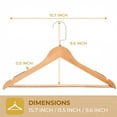thumbnail image 6 of Unique Bargains 2 Pcs Wood Non-Slip Hangers with Clips for Clothing and Pants Natural, 6 of 6