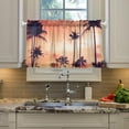 thumbnail image 5 of Coolnut Palm Tree Kitchen Curtains UV Protected Tier Curtains 2 Panels Kitchen Tiers Half Window Curtains for Guest Room Bathroom Laundry Room Basement, 24 x 27 Inch Home Decor, 5 of 7