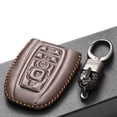 thumbnail image 4 of Vitodeco Genuine Leather Smart Key Fob Case Cover Compatible with Lincoln Continental, MKC, MKZ, MKX (2017 - 2022), Navigator (2018 - 2022), Nautilus (2020 - 2022) - 5 Buttons, Brown, 4 of 5