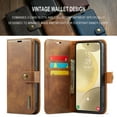 thumbnail image 5 of Allytech Wallet Case for Samsung Galaxy S24 Plus with 3 Card Slots & Cash Pocket, 2 in 1 Detachable Strong Magnetic Case, Retro PU Leather Shockproof Magnetic Clasp Slim Protective Shell - Brown, 5 of 8