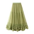 thumbnail image 2 of Gupgi Women Tulle Long Skirts Solid Color High Waist Ruffle Fluffy Tutu Skirts, 2 of 8