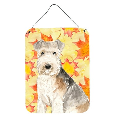 Fall Leaves Lakeland Terrier Wall or Door Hanging Prints
