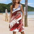 thumbnail image 6 of Nrmvnmi Summer Dresses for Women 2024 Beach V Neck Sleeveless Mini Dress Sundresses with Pockets 4th Of July Patriotic Loose Tank Dresses Red SMothers Day Gifts, 6 of 6
