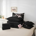 thumbnail image 5 of Manfei Cherry Blossom Bedding Twin Size,Japanese Art Comforter Sets with Sheets,Pink Black Bedding Sets Twin Size,Super Cozy Bedroom Decor Reversible,7pcs, 5 of 7