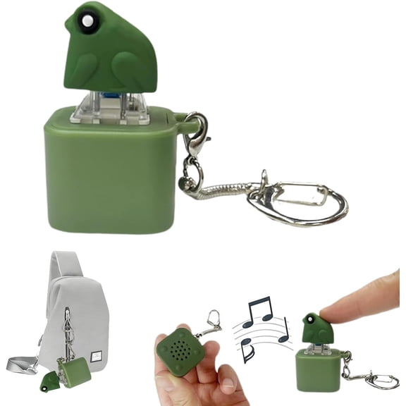 YEPOLERCE Rechargeable Frog Croaking Fidget Toy Keychain with LED Light, Adult Keyboard Clicker for Anxiety Relief and Sensory Fun, Portable Stress Reliever