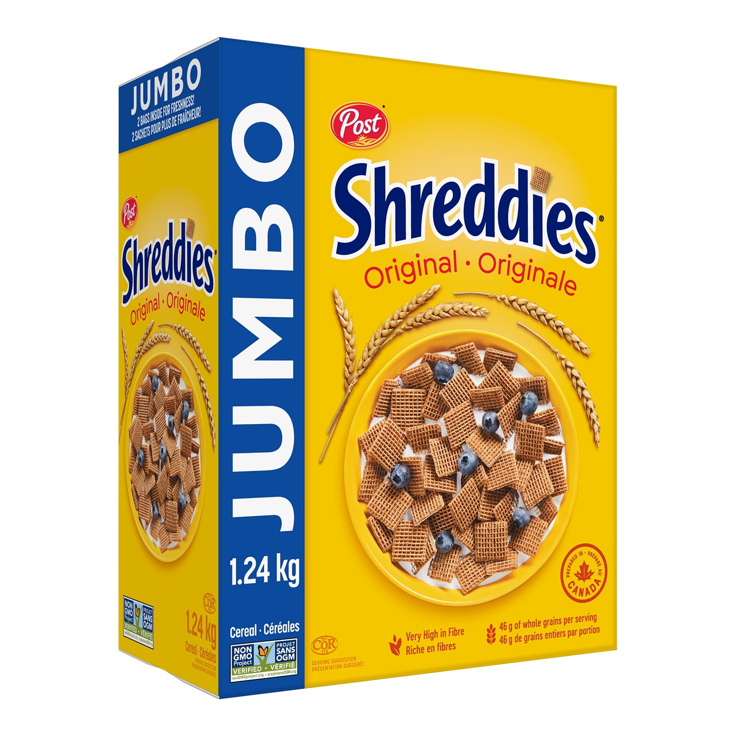 Post Shreddies Original Cereal, Jumbo Size, 1.24 kg
