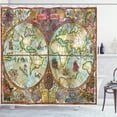 thumbnail image 1 of Ambesonne Watercolor Shower Curtain, Vintage World Map, 69"Wx70"L, Multicolor, 1 of 3