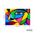 thumbnail image 4 of Amarainy Colorful Geometric Face Art Design Linen Table Mats Set Of 4 For Home Kitchen Table Decor 12x18 inch, 4 of 5