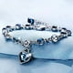 thumbnail image 3 of Pulseras para mujer, regalos para mujer, pulsera romántica de cristal chapada, pulsera femenina de cristal azul en forma de corazón, joyería, pulsera, 3 of 5
