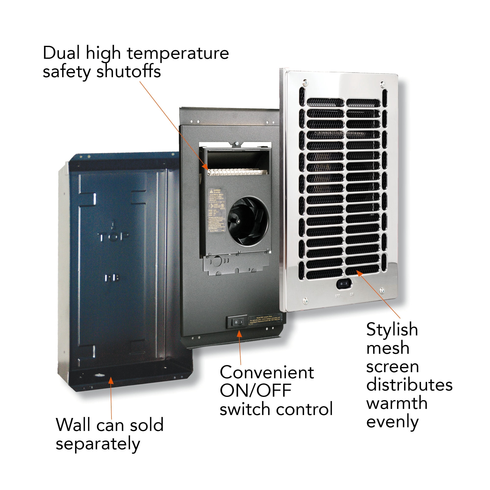 Cadet 1000W Stainless Steel Wall Heater - Walmart.com