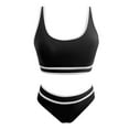 Women's High Waisted Bikini Sets Sporty Two Piece Swimsuit Color Block