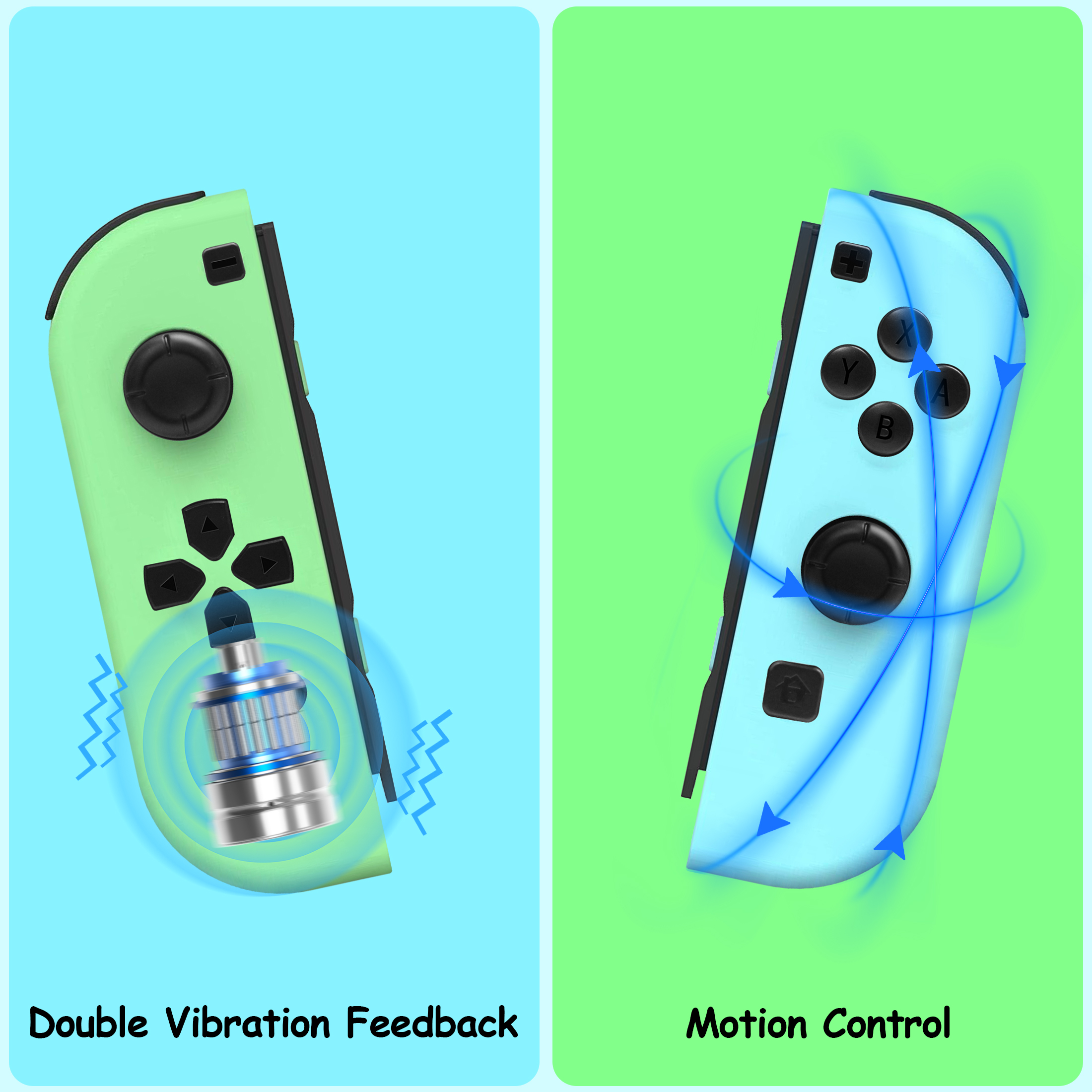 Controlador de Juegos Dividido Inalámbrico, Gamepad Bluetooth con Movimiento y Vibración, Controlador Recargable para Consola Portátil 3