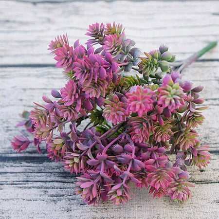 Outdoor Plastic Flowers KABOER 1 Pcs 7 Heads Artificial Plant Flowers Greenery Fake Plants Home Garden Office Wedding Indoor Outdoor Decoration ()