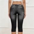thumbnail image 6 of uublik Pants Capris for Women Stretchy Pants Pull On Jeggings High Waisted Denim Leggings Casual Pants with Pockets, Black, 6 of 6