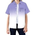 thumbnail image 4 of WOYY Big Boys Gradient Beach Shirt Loose Short Sleeve Button Down Shirt, Sizes 3-13, 4 of 4