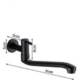 thumbnail image 2 of Wall-Mounted Black Cold Water Faucet Washing Machine Mop Pool Garden Taps (31cm), 2 of 5