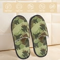 thumbnail image 2 of House Slippers for Women Men - Aircraft Green Camouflage Lightweight House Shoes Fuzzy Slippers, Soft Slip-On Cozy House Slippers for Woman Indoor Outdoor, 2 of 7