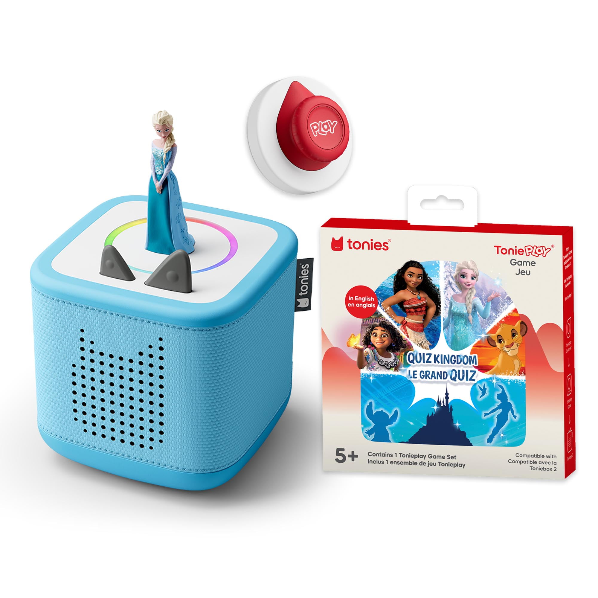 Ensemble de jeu complet La Reine des neiges de Disney pour la Toniebox 2 tonies – Bleu ciel (Anglais)