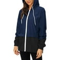 thumbnail image 3 of Alsol Lamesa Raincoats for Women Waterproof Lightweight Rain Jackets Color Block Windbreaker Packable Outdoor Running Hiking Hooded Jacket, 3 of 5