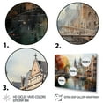 thumbnail image 3 of Designart "Beige Canal City Reflections Cityscape" Canals Floater Framed Wall Decor, 3 of 7