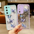 thumbnail image 4 of case for Samsung Galaxy S23 Case, Samsung S23 Cases Cute for Women Galaxy S23 Glitter Case with Butterfly Soft TPU Clear Sparkle Shockproof Lens Protection S23 Phone Cover for Girls 6.1” (Purple), 4 of 6